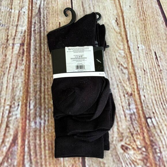 Frye Supersoft Crew Socks 3 Pairs Three Pack Black Gray Solid Striped NWT - Picture 4 of 5